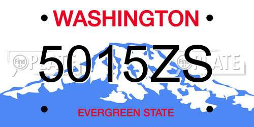 5015ZS Washington License Plate