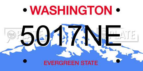 5017NE Washington License Plate