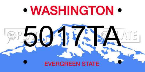 5017TA Washington License Plate