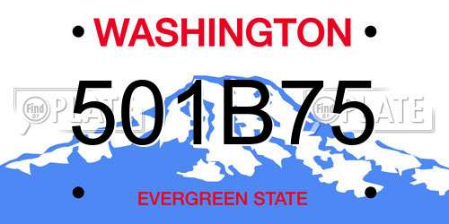 501B75 Washington License Plate