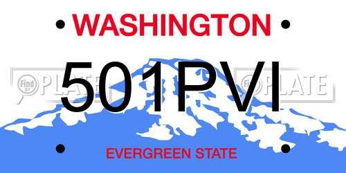 501PVI Washington License Plate