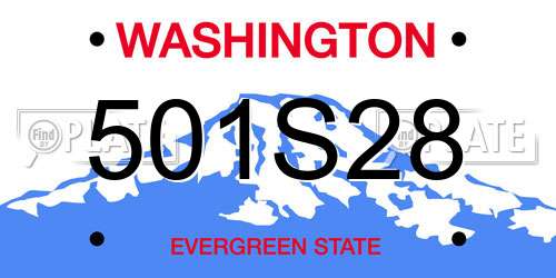 501S28 Washington License Plate