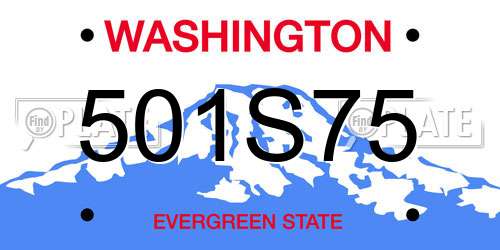 501S75 Washington License Plate