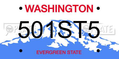 501ST5 Washington License Plate