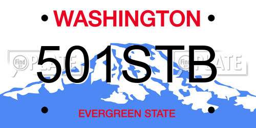 501STB Washington License Plate