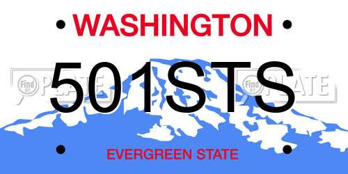 501STS Washington License Plate