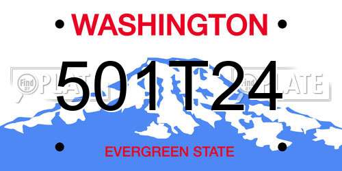 501T24 Washington License Plate