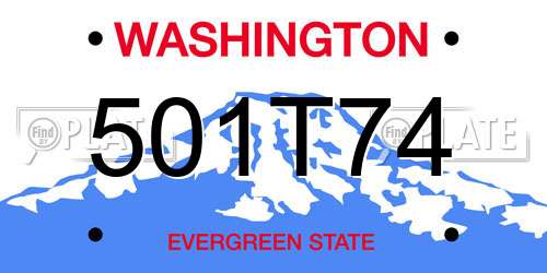 501T74 Washington License Plate