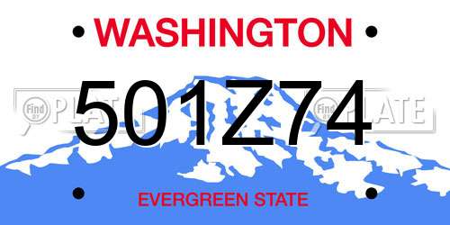 501Z74 Washington License Plate