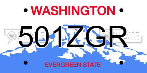 501ZGR Washington License Plate
