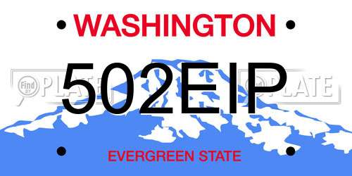 502EIP Washington License Plate