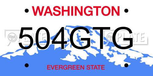 504GTG Washington License Plate