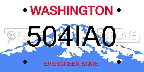 504IA0 Washington License Plate