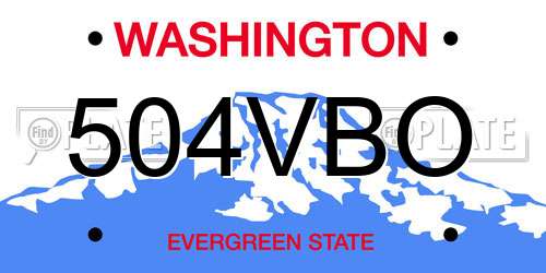 504VBO Washington License Plate