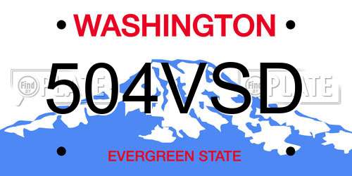 504VSD Washington License Plate