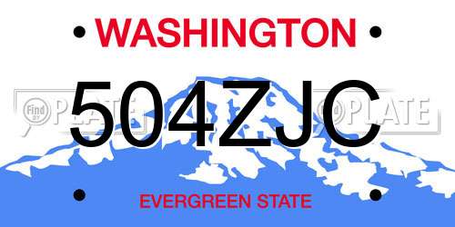 504ZJC Washington License Plate