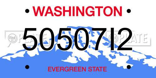 50507I2 Washington License Plate