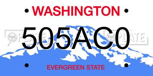 505AC0 Washington License Plate