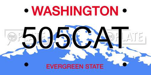 505CAT Washington License Plate