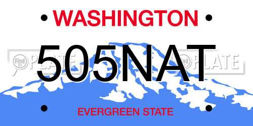 505NAT Washington License Plate