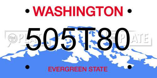505T80 Washington License Plate