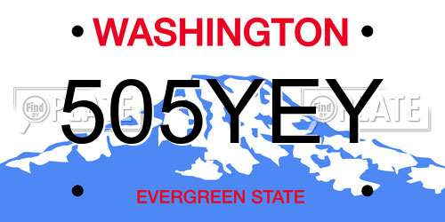 505YEY Washington License Plate