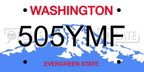 505YMF Washington License Plate