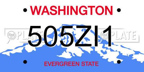 505ZI1 Washington License Plate