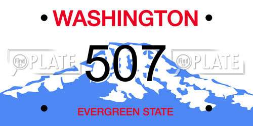 507 Washington License Plate