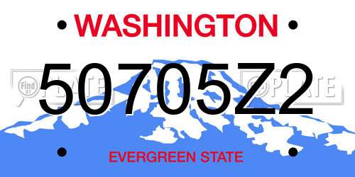 50705Z2 Washington License Plate