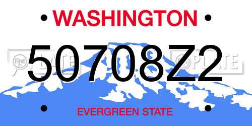 50708Z2 Washington License Plate