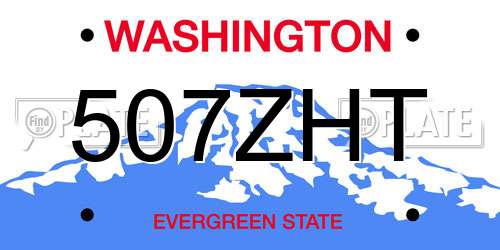 507ZHT Washington License Plate