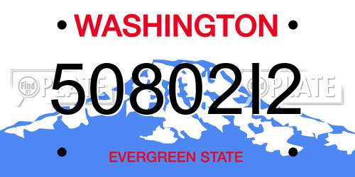 50802I2 Washington License Plate
