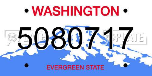 5080717 Washington License Plate