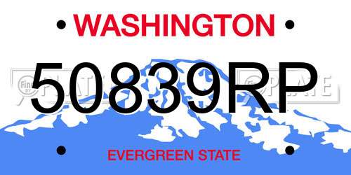 50839RP Washington License Plate