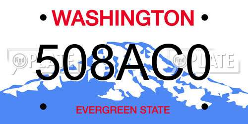 508AC0 Washington License Plate