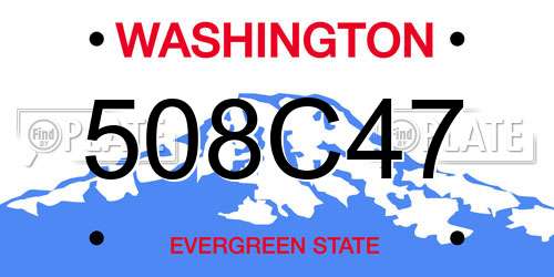 508C47 Washington License Plate