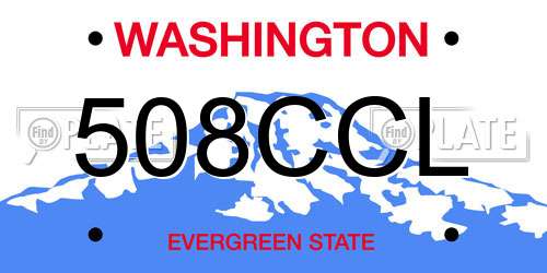 508CCL Washington License Plate