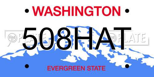 508HAT Washington License Plate
