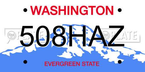 508HAZ Washington License Plate