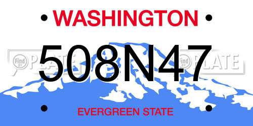 508N47 Washington License Plate