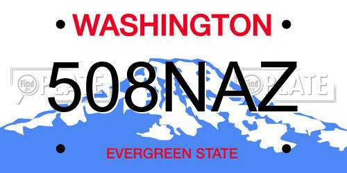 508NAZ Washington License Plate