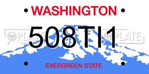 508TI1 Washington License Plate