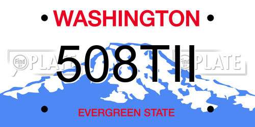 508TII Washington License Plate