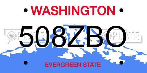 508ZBO Washington License Plate
