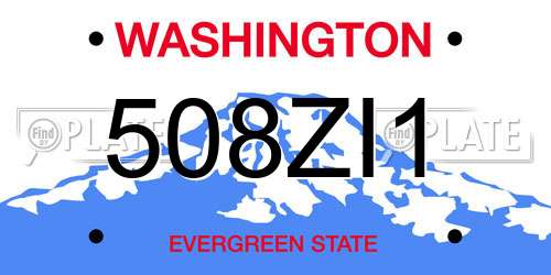 508ZI1 Washington License Plate