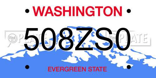 508ZS0 Washington License Plate