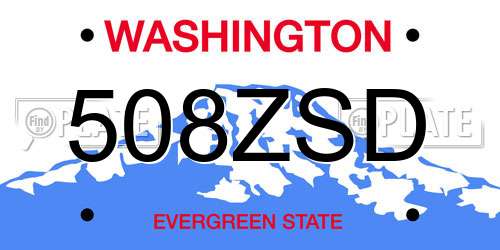 508ZSD Washington License Plate