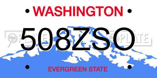 508ZSO Washington License Plate