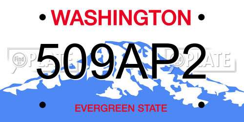 509AP2 Washington License Plate